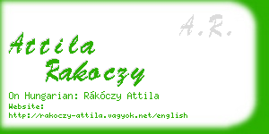 attila rakoczy business card
