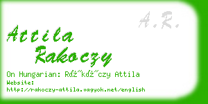 attila rakoczy business card